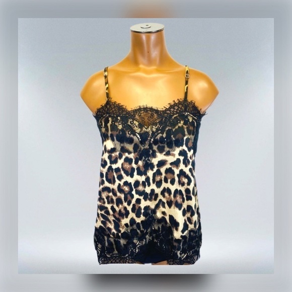 👚 STORIA || Animal Print Lace Tank/Cammisole- - Picture 1 of 6